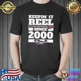 Angler Born 2000 Year Of Birth Angling Reel Birthday Fishing T-Shirt