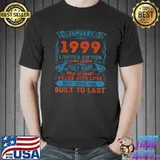 Awesome 23 Years Old Bday Vintage January 1999 23rd Birthday T-Shirt