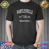 Awesome Bartlesville Oklahoma OK Vintage American Flag Sports T- Unisex