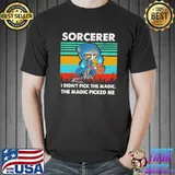Awesome Cat Sorcerer I Didn't Pick The Magic The Magic Picked Me Vintage Shirt Unisex