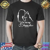 Awesome Cute girl kiss german Shepherd you are my happy place shirt