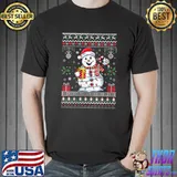 Awesome Cute snowman Xmas Family matching Pajamas Snowman Christmas T-shirt