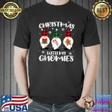 Awesome HANGING WITH MY GNOMIES Shirt Christmas Xmas Gnome T-Shirt