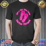 Awesome Just a Girl Who Loves Marthas Vineyard Polka Dot Flip Flops T Shirt