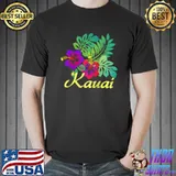 Awesome Kauai Beach Tropical Vintage Hibiscus Travel Surf Shirt