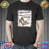 Awesome Since 2002 Chapter 20 Leopard Shoes Lip Women Girls T-shirt