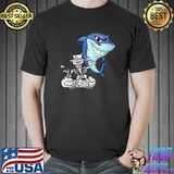 Awesome Skeleton Riding Shark Funny Halloween Boys Girls Kids T-Shirt Unisex