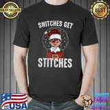 Awesome Snitches Get Stitches Christmas Funny Christmas Ball Elf T-Shirt