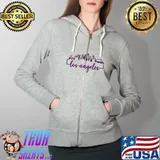 Beautiful Los Angeles City Shirt Full Zip Hooded