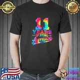Best 11 Years Old 11th Birthday Tie Dye Being Awesome Color Shirt