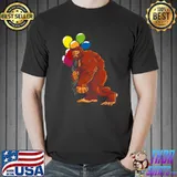 Best Bigfoot With Balloons Sausquach Birthday Party Monster Shirt
