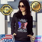 Best Butterfly I Am The Veteran And The Veteran'S Widow America Flag Shirt