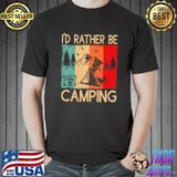 Best Cool Retro Tent in the Nature I'd rather be Camping T-shirt