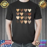 Best Diversity Hearts Skin Tones Melanin Shades Black History T-Shirt