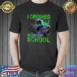 Best I Crushed 100 Days Of School Monster Truck Kids Boys. T-Shirt
