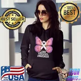 Best I Wear White Lung Cancer Awareness White Ribbon Butterfly T-Shirt