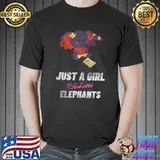 Best Just A Girl Who Loves Elephants Kawaii Safari Animals T-Shirt