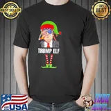 Best King Elf Trump Elf Drinking Christmas Pajama Matching T-Shirt