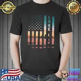 Best Lake life fisherman sunset American flag bass fishing boat shirt