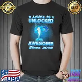 Best Level 14 Unlocked Born 2008 Dabbing Sharkicorn 14th Birthday T-Shirt