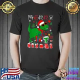 Best Merry t-rexmas, Kid's Santa Dinosaur Christmas, Ugly Sweater T-Shirt