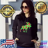 Best Plaid moose santa hat christmas pajama shirt