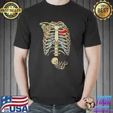 Best Pregnancy Announcement For mom halloween Pregnant Skeleton T Shirt