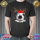 Best Soccer Ball Santa Hat Reindeer Christmas Lights T-Shirt