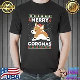 Best Ugly Christmas Sweater Style Merry Corgmas Santa T-shirt