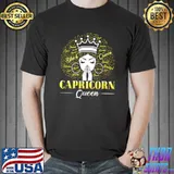 Capricorn Cute Pretty Birthday Queen Afro Melanin T-shirt