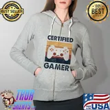 Certified Gamer Retro Funny Video Games Gaming Gifts T-Shirt Full Zip Hooded
