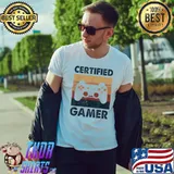 Certified Gamer Retro Funny Video Games Gaming Gifts T-Shirt Unisex