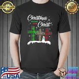 Christmas Begins With Christ Jesus Snowman Funny Christian T-shirt