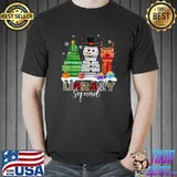 Christmas Librarian Books Xmas Tree Snowman Reindeer Library T-Shirt