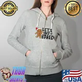 Christmas Xmas Gingerbread Man Cookie Let's Get Baked T- Full Zip Hooded