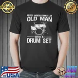 Cool Drummer Art Men Dad Drum Set Player Drum Kit Musician T-Shirt