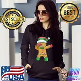 Dabbing Gingerbread Christmas Santa Boys Kids Xmas Cookie T-Shirt