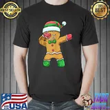 Dabbing Gingerbread Christmas Santa Boys Kids Xmas Cookie T-Shirt Unisex