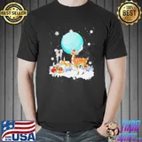Deer Dog Cute Christmas Lights Sweater Shirt