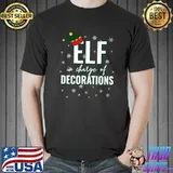 Elf In Charge Of Decorations Holiday Christmas Matching Premium T-Shirt