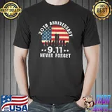 Funny 20 th anniversary 911 Never Forget 2001 American Flag Shirt