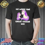 Funny Big Cousin 2021 Unicorn Nephew Niece Pregnancy Ann T-Shirt