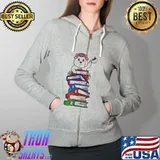 Funny Book Reading Ram Sheep Tea Coffee Kawaii Bookworm Shirt Full Zip Hooded