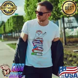 Funny Book Reading Ram Sheep Tea Coffee Kawaii Bookworm Shirt Unisex