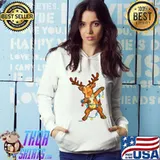 Funny Christmas Dabbing Reindeer Kids Girls Boys Cute Xmas Deer T-Shirt