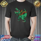Funny Dinosaur Juneteenth Kids Boys Men Junesaurus T Rex 1865 Flag T-Shirt