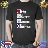 Funny Eat Sleep Anime Repeat Shirt, Anime Manga Shirts Gifts T-Shirt