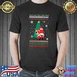 Funny Funny Adult Santa's Whale Tail Thongs Ugly Christmas Sweater T-shirt