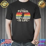 Funny Futbol Is Life Soccer Funny Football Lover Vintage T-Shirt Unisex
