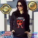 Funny Happy valentines day dabbing heart sunglasses hearts T-Shirt